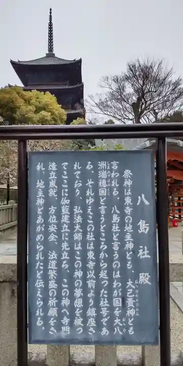 東寺鎮守八幡宮・東寺境内社八島殿の歴史