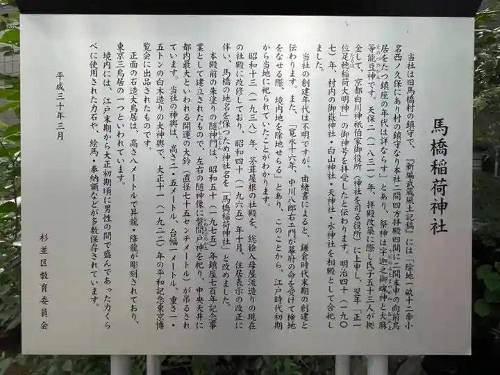 馬橋稲荷神社の歴史