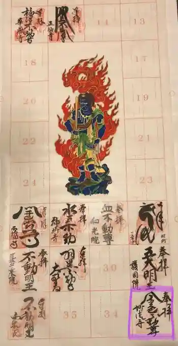 妙法寺(金色不動尊)の御朱印 2019年02月