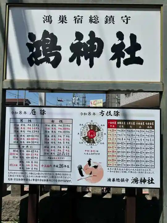 鴻神社の{uncategorized: "未分類", other: "その他", undefined: "問題あり", building: "その他建物", grave: "お墓", sacred_gate: "鳥居", guardian: "狛犬", statue: "像", buddha: "仏像", history: "歴史", nature: "自然", garden: "庭園", animal: "動物", pagoda: "塔", temizu: "手水舎", mountain_gate: "山門・神門", sanctuary: "本殿・本堂", subordinate: "末社・摂社", art: "芸術", scenery: "景色", jizo: "地蔵", ema: "絵馬", goshuin: "御朱印", omikuji: "おみくじ", items: "授与品その他", amulet: "お守り", goshuincho: "御朱印帳", eats: "食事", festival: "お祭り", votive_dance: "神楽", shichigosan: "七五三参", wedding: "結婚式", experience: "体験その他", initially: "初詣", around: "周辺", anti_infection: "感染症対策"}