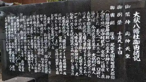 八幡社（大秋八幡社）の歴史