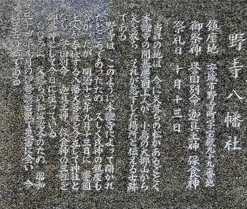 野寺八幡社の歴史