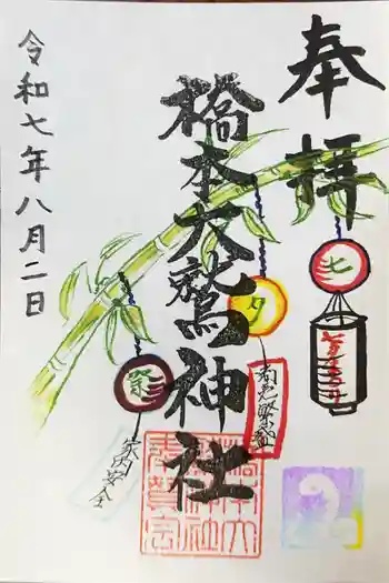 橋本大鷲神社の御朱印 2025年08月