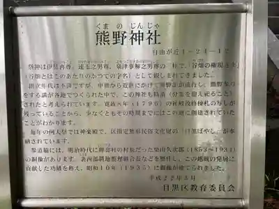 自由が丘熊野神社の歴史