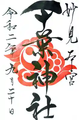 千葉神社の御朱印。
現在は書き置きでの拝受です。
御朱印帳を新調した場合は、書き入れて下さるようです。