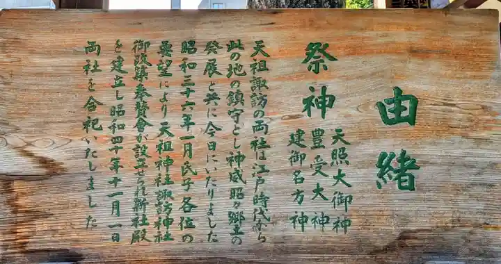 天祖諏訪神社の歴史