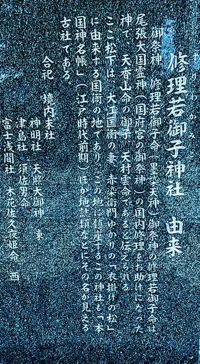 修理若御子社の歴史