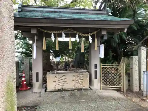 津田八幡神社の手水