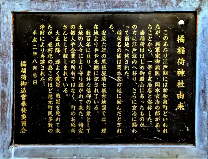 橘稲荷神社の歴史