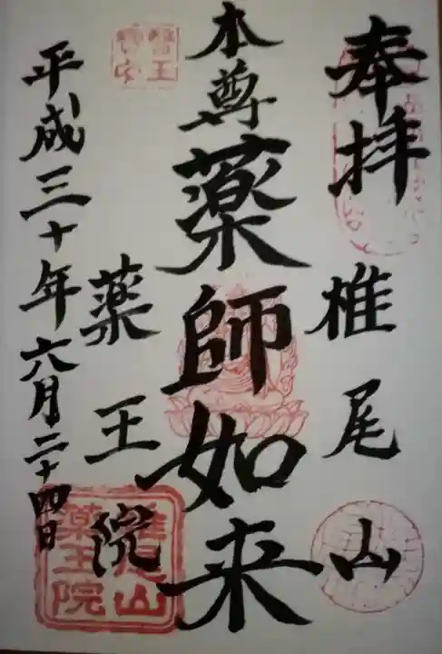 椎尾山薬王院の御朱印