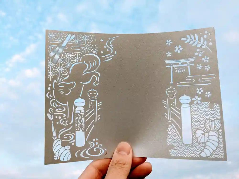 波自加彌神社♡香辛料の神様／新作／切り絵御朱印③／白狐伝説
