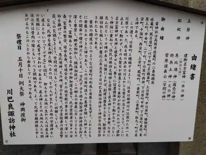 川巴良諏訪神社(富山県)