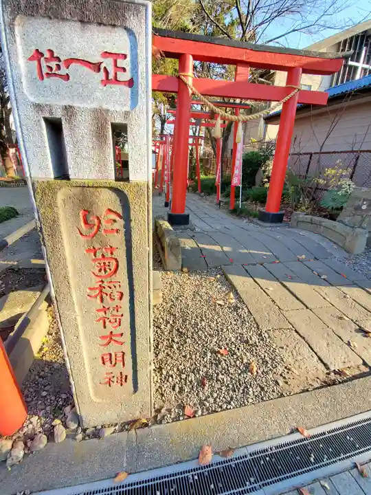 於菊稲荷神社の鳥居