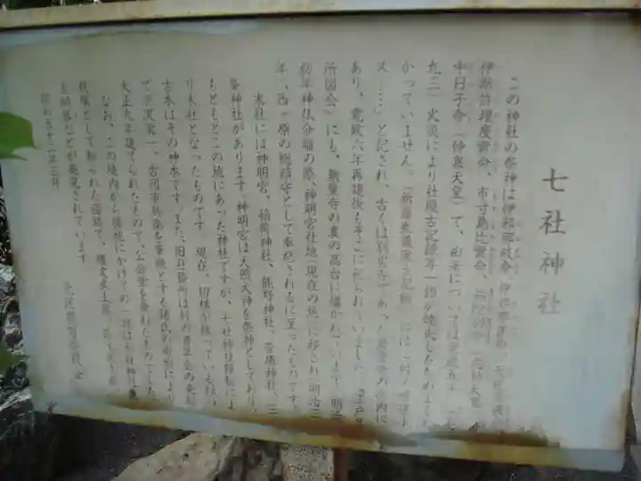 七社神社の歴史