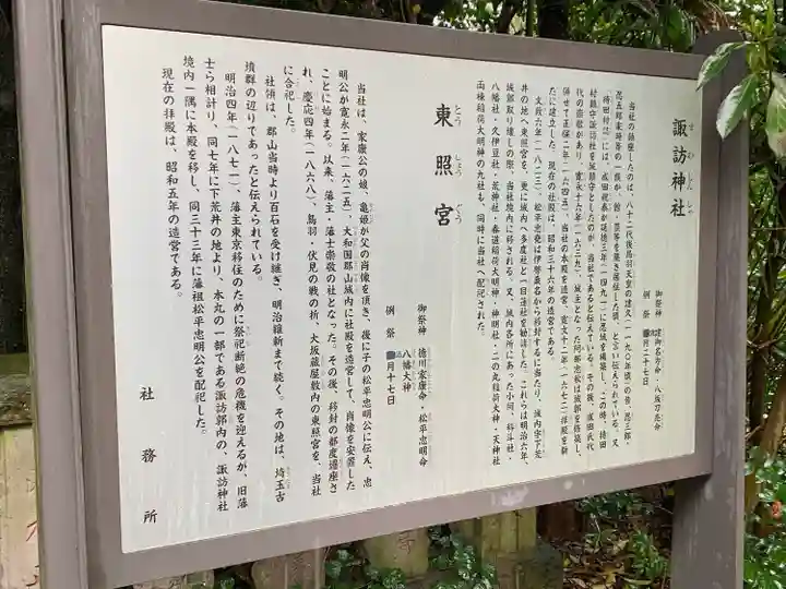 忍 諏訪神社・東照宮 の歴史