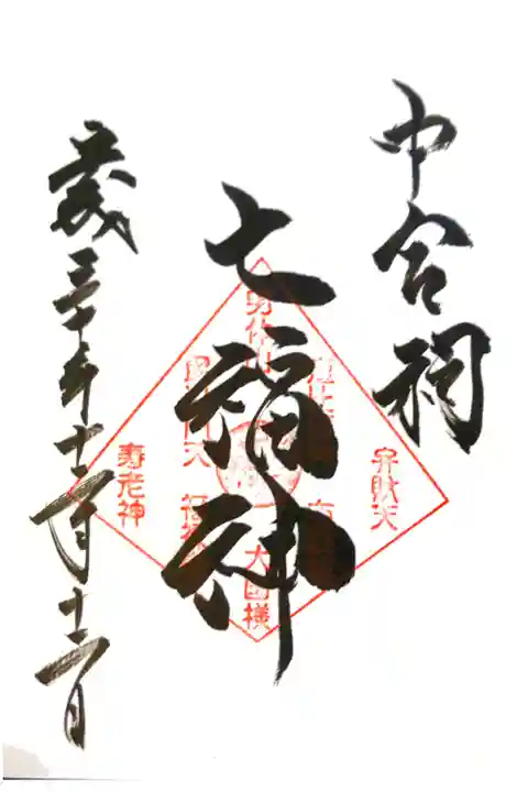 日光二荒山神社中宮祠にて
中宮祠七福神
初穂料¥500-