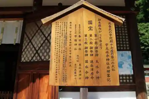 宇太水分神社の歴史