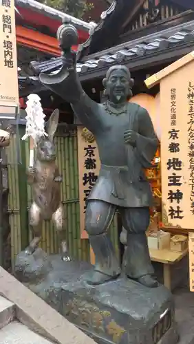 地主神社の像