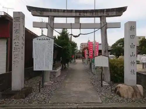 新田白山神社の鳥居