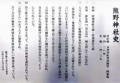 熊野社(木曽川町黒田)の歴史