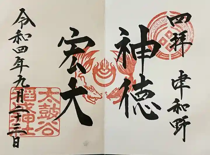 太皷谷稲成神社の御朱印