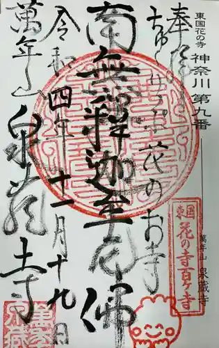 泉蔵寺の御朱印