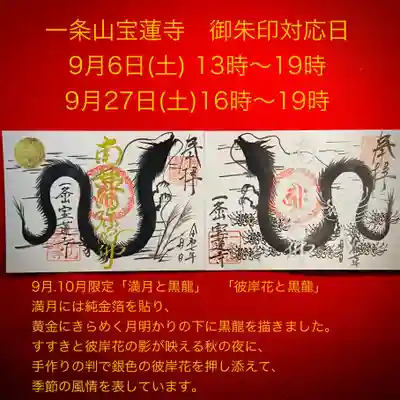一条山宝蓮寺の御朱印
