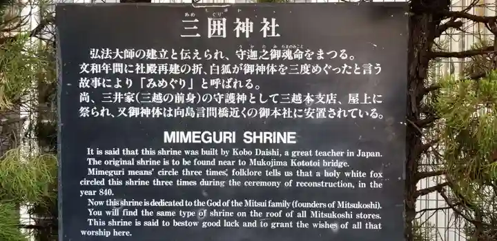 三囲神社銀座摂社の歴史