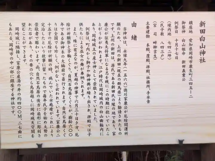 新田白山神社の歴史