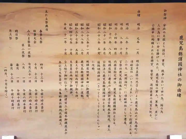 鹿児島縣護國神社の歴史