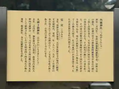 角鹿神社の{uncategorized: "未分類", other: "その他", undefined: "問題あり", building: "その他建物", grave: "お墓", sacred_gate: "鳥居", guardian: "狛犬", statue: "像", buddha: "仏像", history: "歴史", nature: "自然", garden: "庭園", animal: "動物", pagoda: "塔", temizu: "手水舎", mountain_gate: "山門・神門", sanctuary: "本殿・本堂", subordinate: "末社・摂社", art: "芸術", scenery: "景色", jizo: "地蔵", ema: "絵馬", goshuin: "御朱印", omikuji: "おみくじ", items: "授与品その他", amulet: "お守り", goshuincho: "御朱印帳", eats: "食事", festival: "お祭り", votive_dance: "神楽", shichigosan: "七五三参", wedding: "結婚式", experience: "体験その他", initially: "初詣", around: "周辺", anti_infection: "感染症対策"}