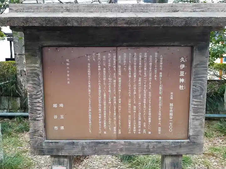越ヶ谷久伊豆神社の歴史