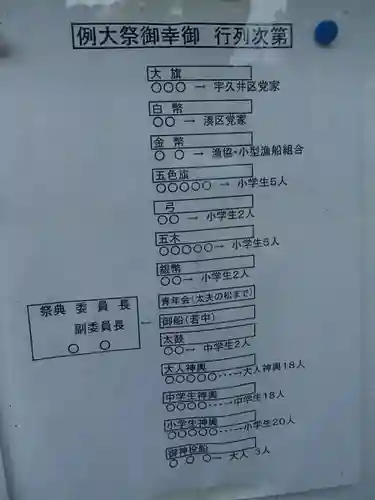 宇久井神社のお祭り