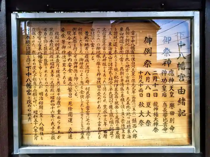 下中八幡宮の歴史