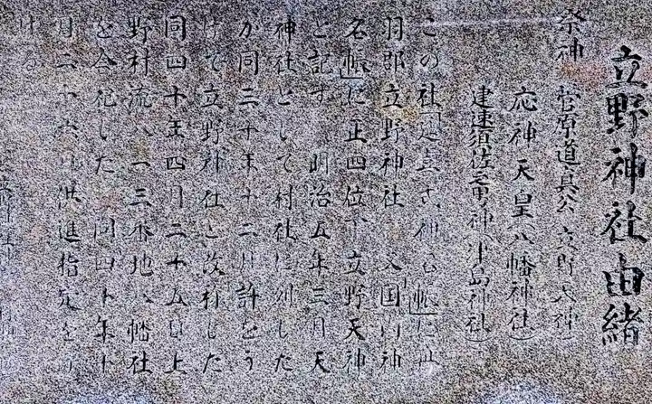 立野神社の歴史