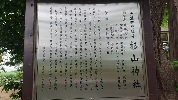 大熊杉山神社の末社・摂社