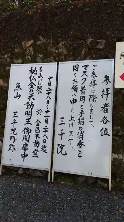 三千院門跡の感染症対策