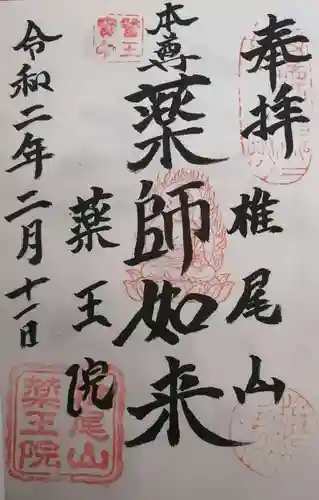 椎尾山薬王院の御朱印