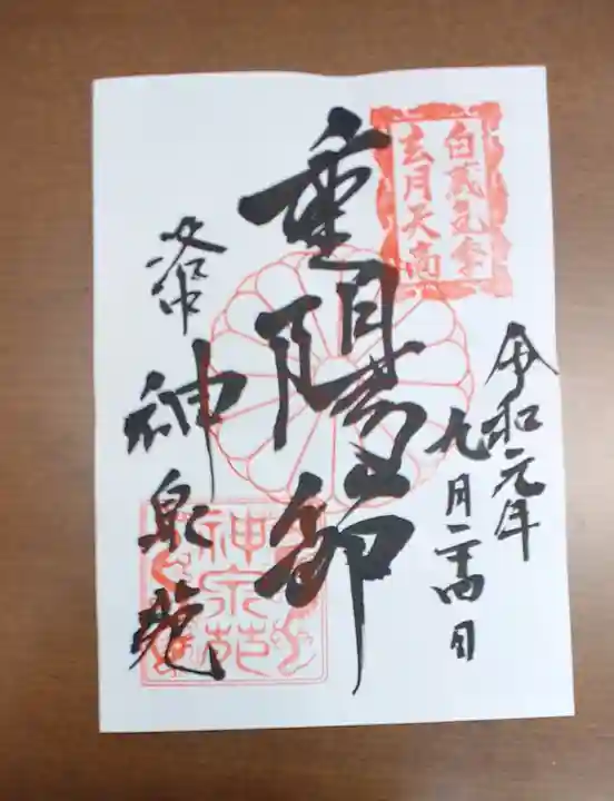 神泉苑の御朱印