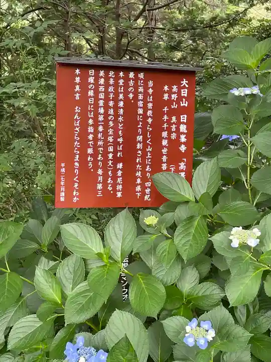 日龍峯寺(高澤観音)(美濃清水)の歴史