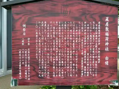 蔵屋敷稲荷神社の歴史