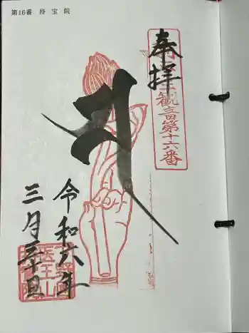 持宝院(手伝い地蔵)の御朱印 2024年03月