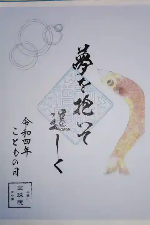 こどもの日御朱印。鯉のぼりの絵。夢を抱いて逞しく。