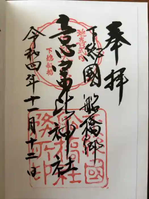意富比神社の御朱印