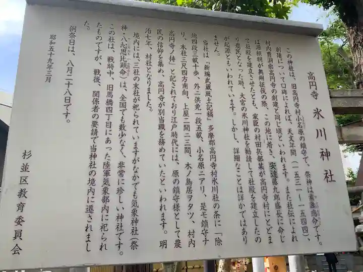 高円寺氷川神社の歴史