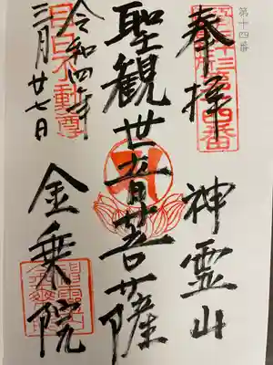 金乗院(目白不動尊)の御朱印