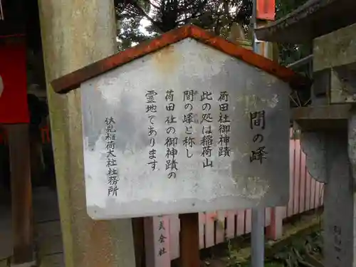 伏見稲荷大社間ノ峰（荷田社神蹟・ 伊勢大神）(京都府)