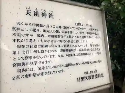 天祖神社（上目黒天祖神社）の歴史