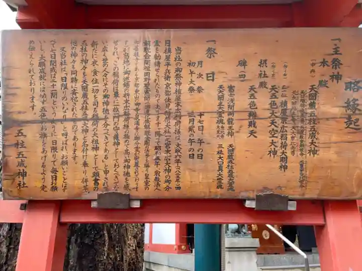 五柱五成神社の歴史