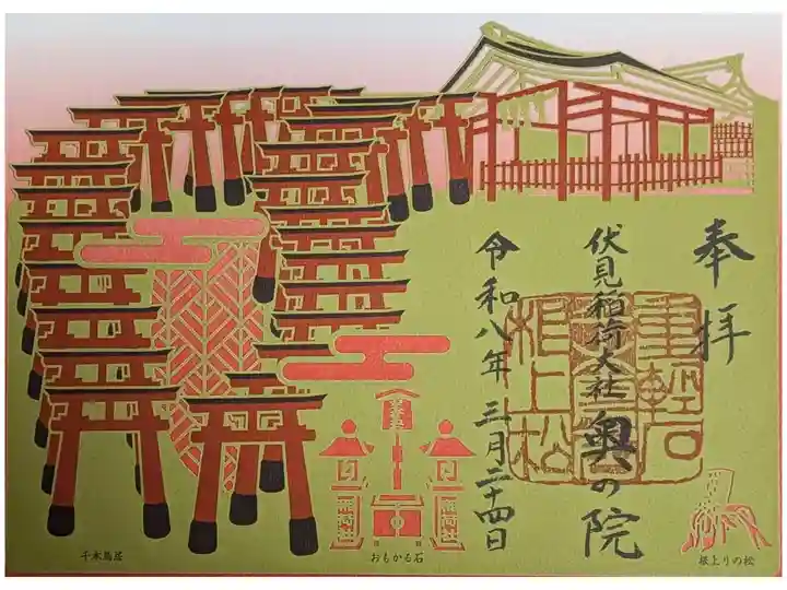 奥の院千本鳥居切り絵御朱印